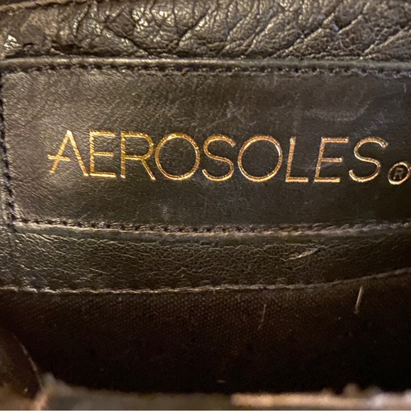 Aerosoles Suede and Leather Black Wedge Boots 8.5 - Picture 6 of 6